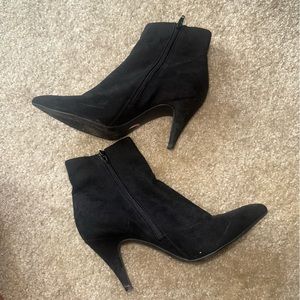 Sleek Faux Suede Black Booties
